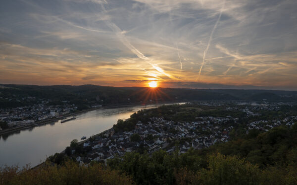 Sonnenuntergang von der Erpeler Ley fotografiert