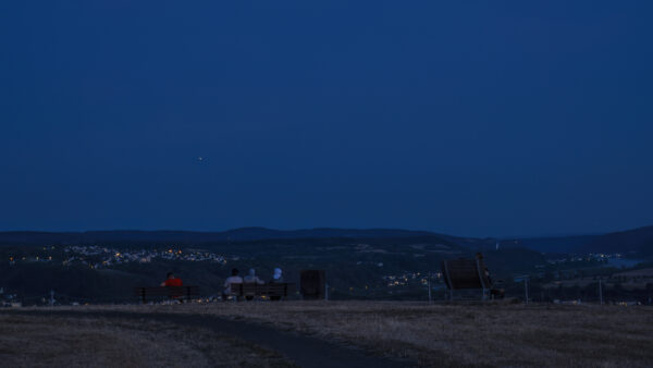 Blaue Stunde &uuml;ber der Erpeler Ley