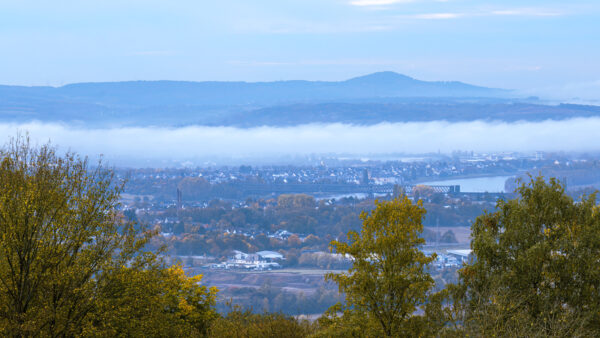 Nebel &uuml;ber dem Rheintal bei Urmitz