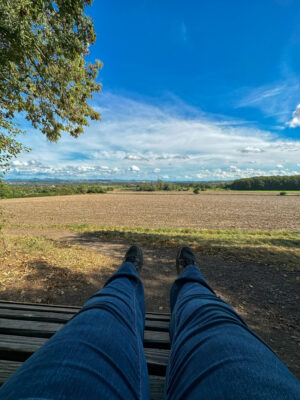 Blick in die Rheinebene unterhalb der Tomburg