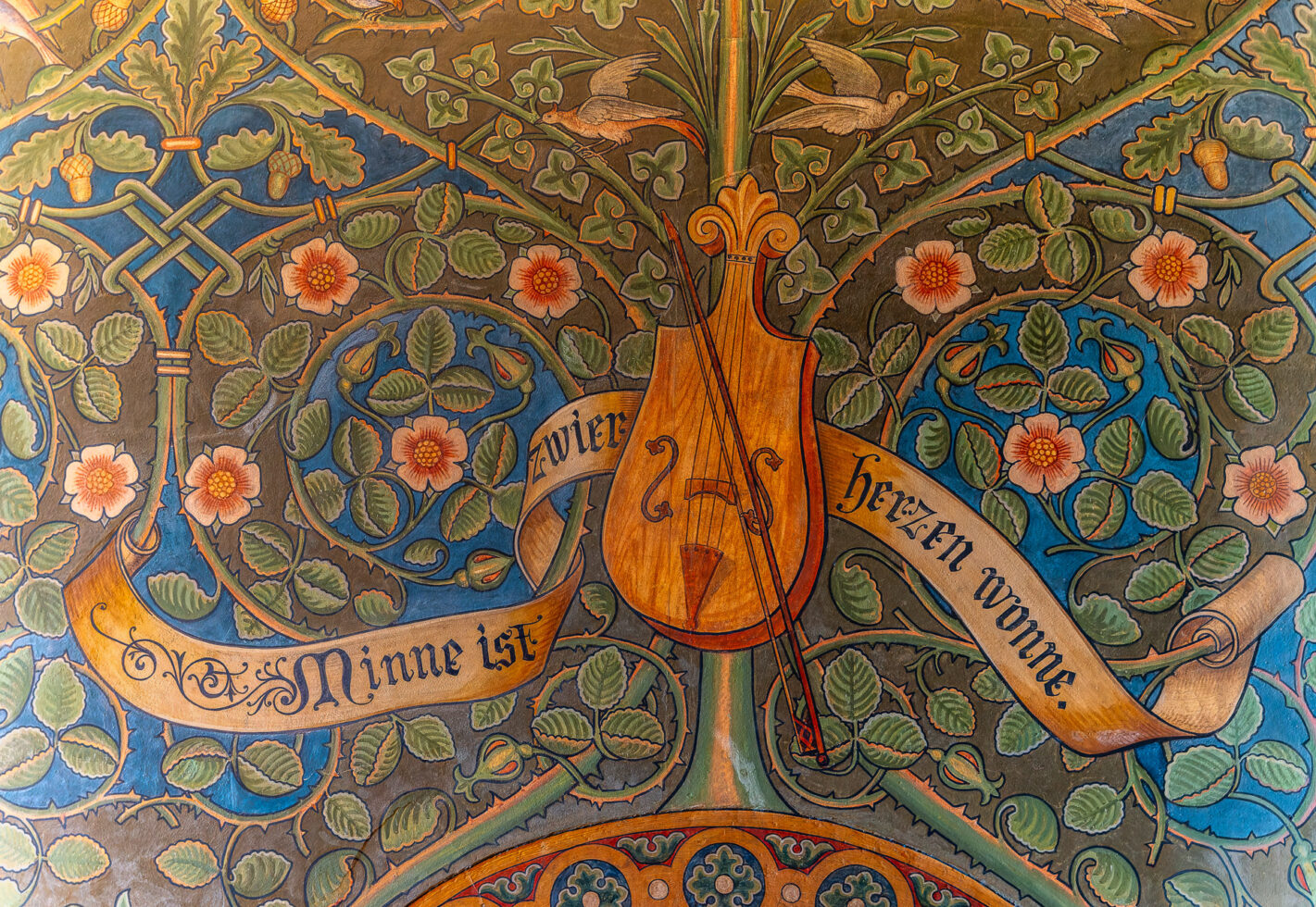 Wandgem&auml;lde an einem Zugang zum S&auml;ngersaal auf der Wartburg